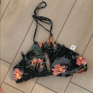 Green and Pink Floral Full Tilt Bikini Top
